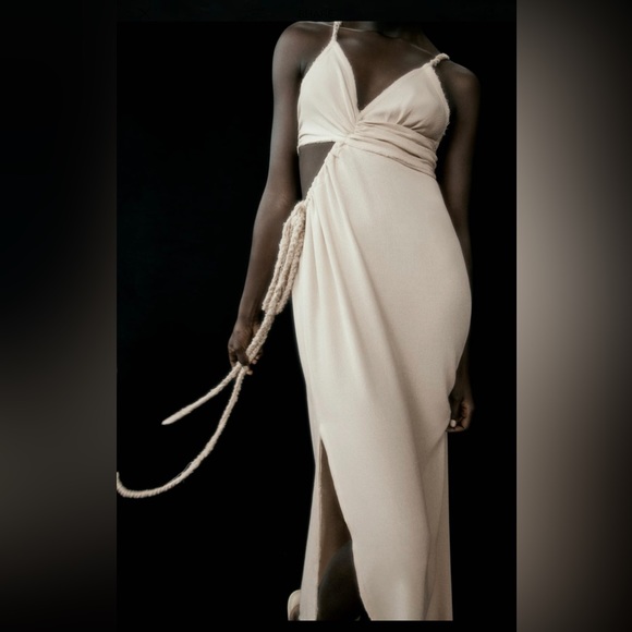 NWT Zara Cut-Out Maxi Dress Size M 8342/211 - Picture 2 of 15